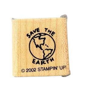 Stampin' Up! Vintage 2002 Save The Earth Mini Rubber Stamp